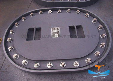 Trung Quốc Manhole Marine Hatch Cover 450x350-800x600mm Hình dạng vòng tròn dài với M20 Bolt nhà máy sản xuất